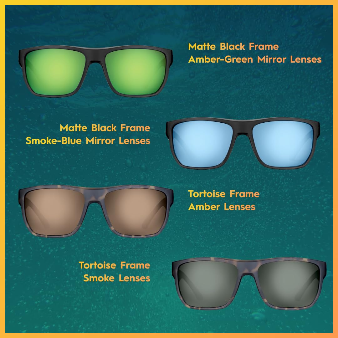 Flying Fisherman Waypoint Rectangular Sunglasses - Matte Tortoise Frame/Smoke Lens 4