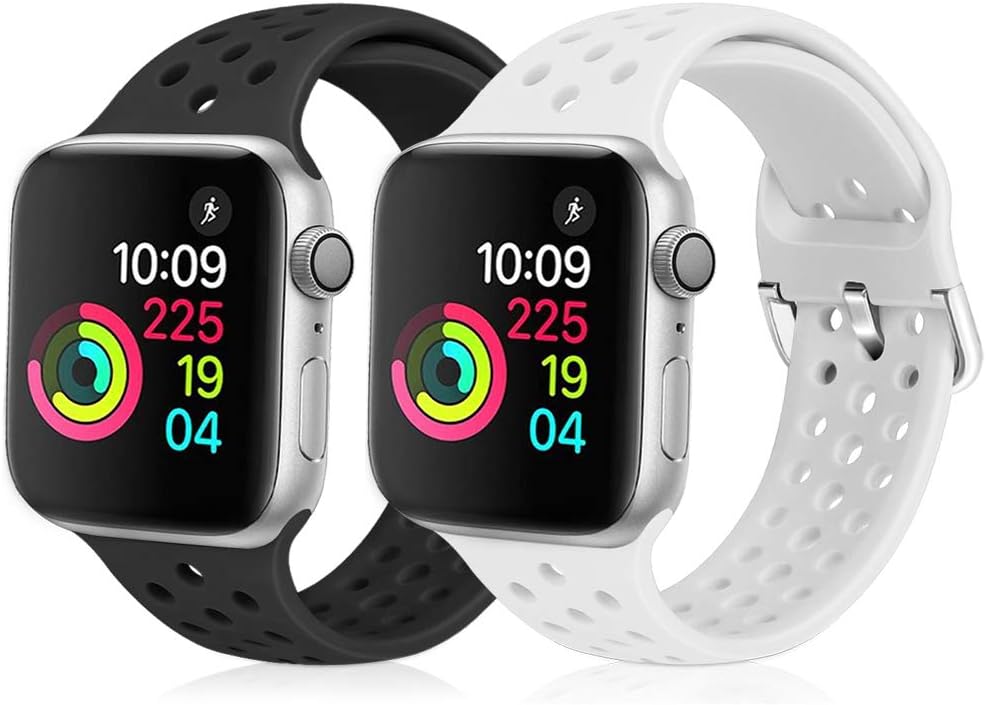 XFYELE Compatible with Apple Watch Band 38mm 40mm 42mm 44mm, Soft Silicone Replacement Strap Compatible for iWatch Series 6, 5, 4, 3, 2, 1 for Women and Men