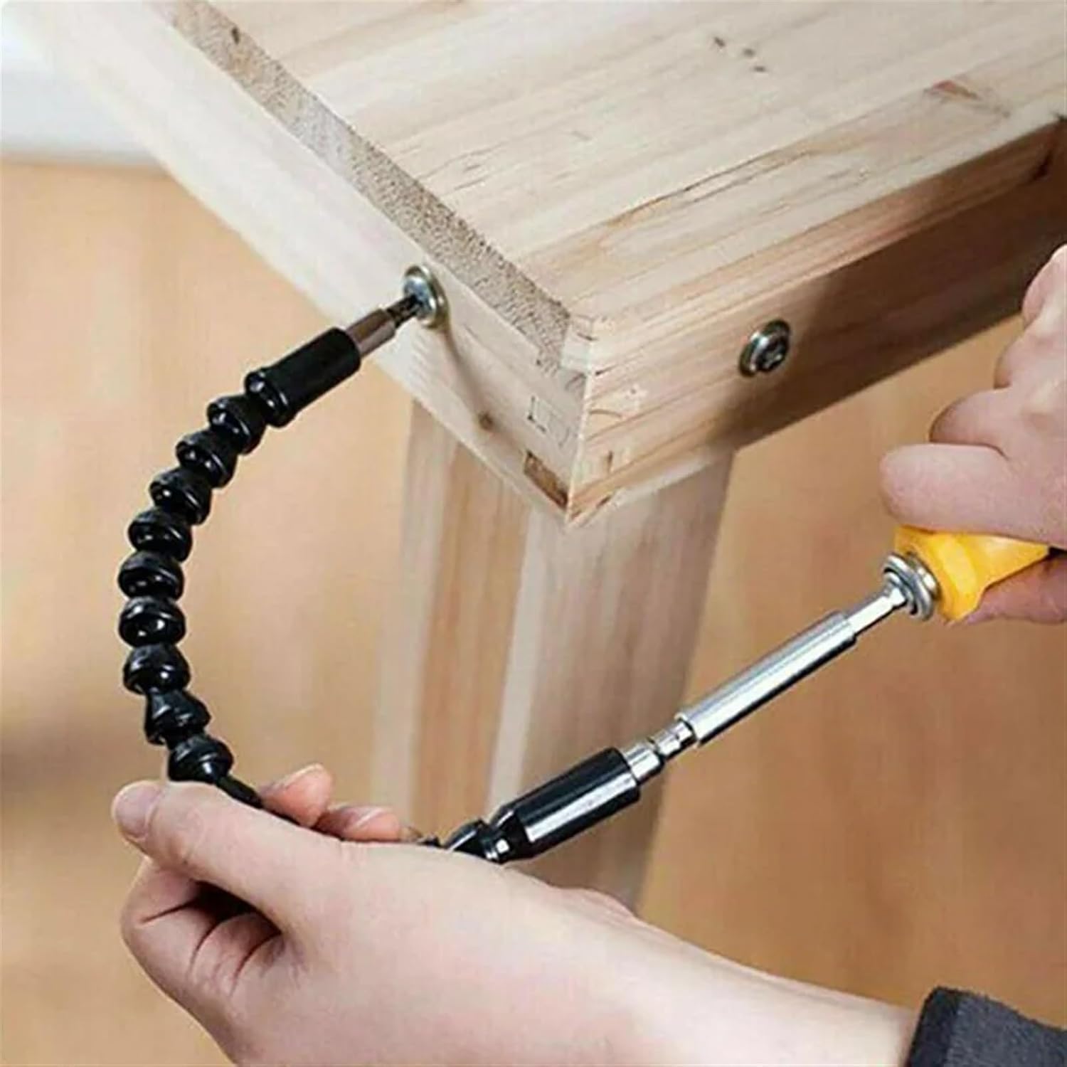 Flexible drill bit extension Flexible Shaft Drill Bit Magnetic Screwdriver Extended Bit Holder, 1 Pc 295mm for Attaching Electronic Drill Bit 1/4" Hexagonal Shank(Black)