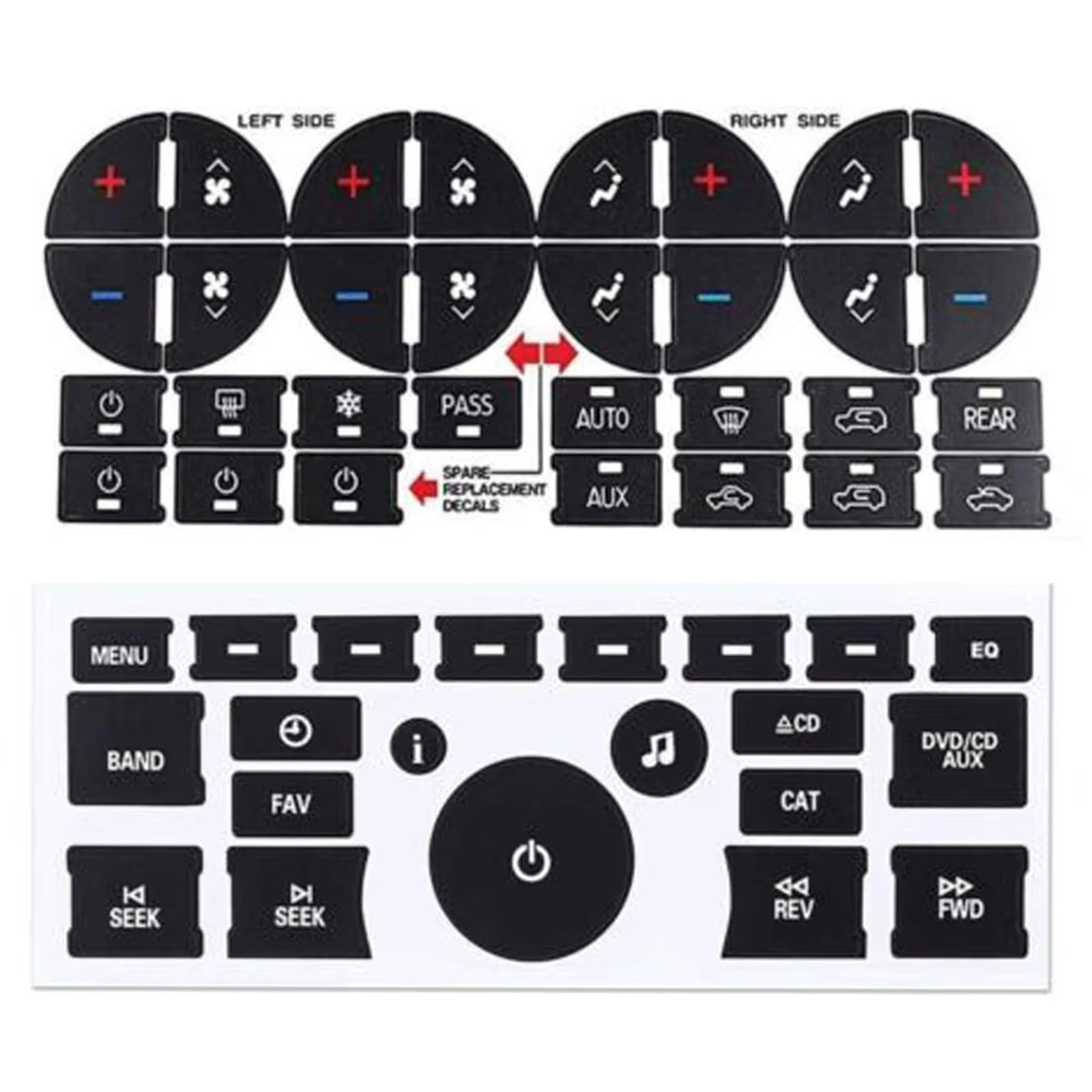 Repair Compatible with GMC for Yukon XL SLE SLT for Denali 2007-2014 Car Dashboard Control Button Repair AC Sticker
