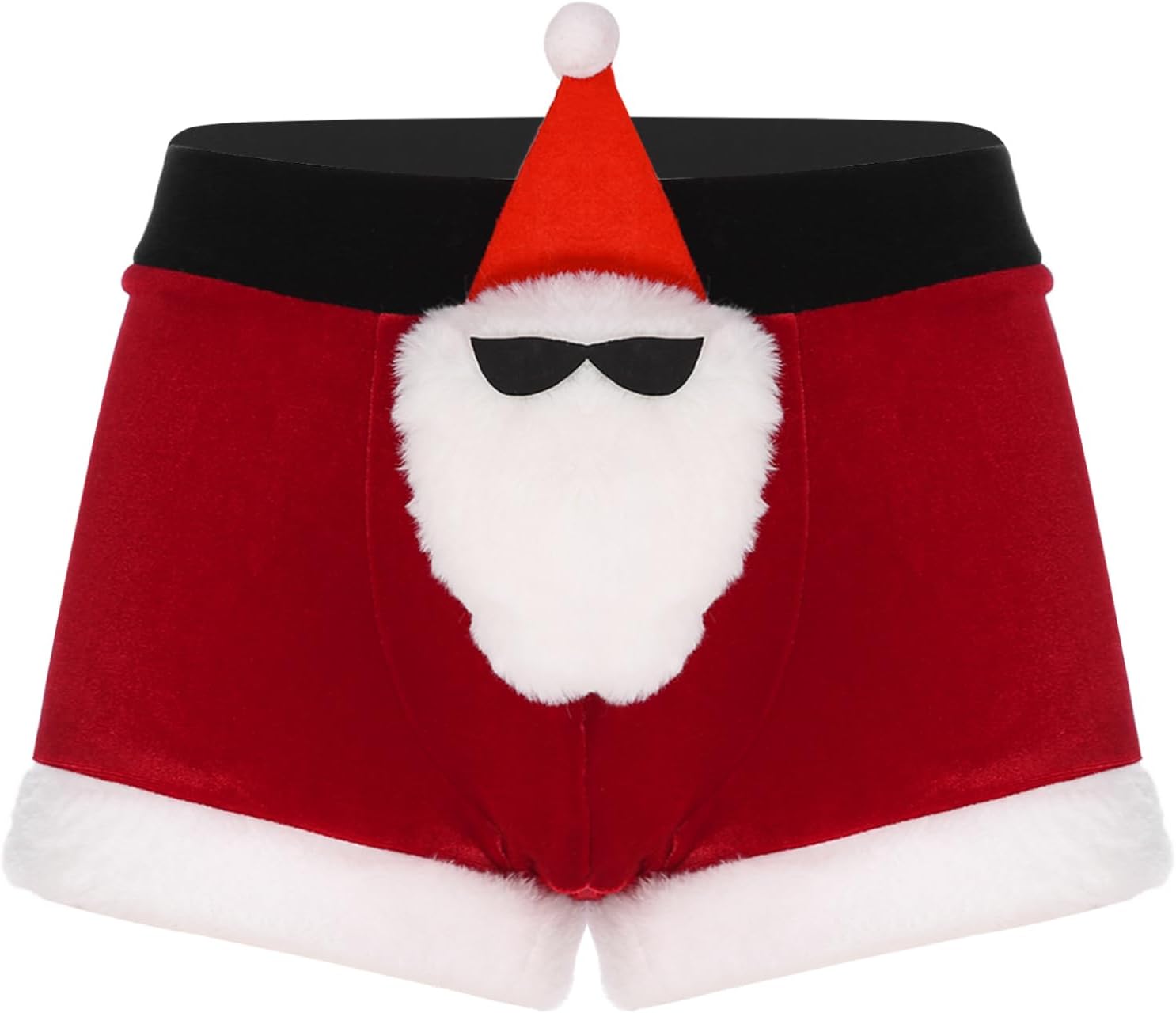 Oyolan Men's Funny Santa Boxer Briefs Christmas Holiday Shorts Trunks Underwear Fancy Dress Costume