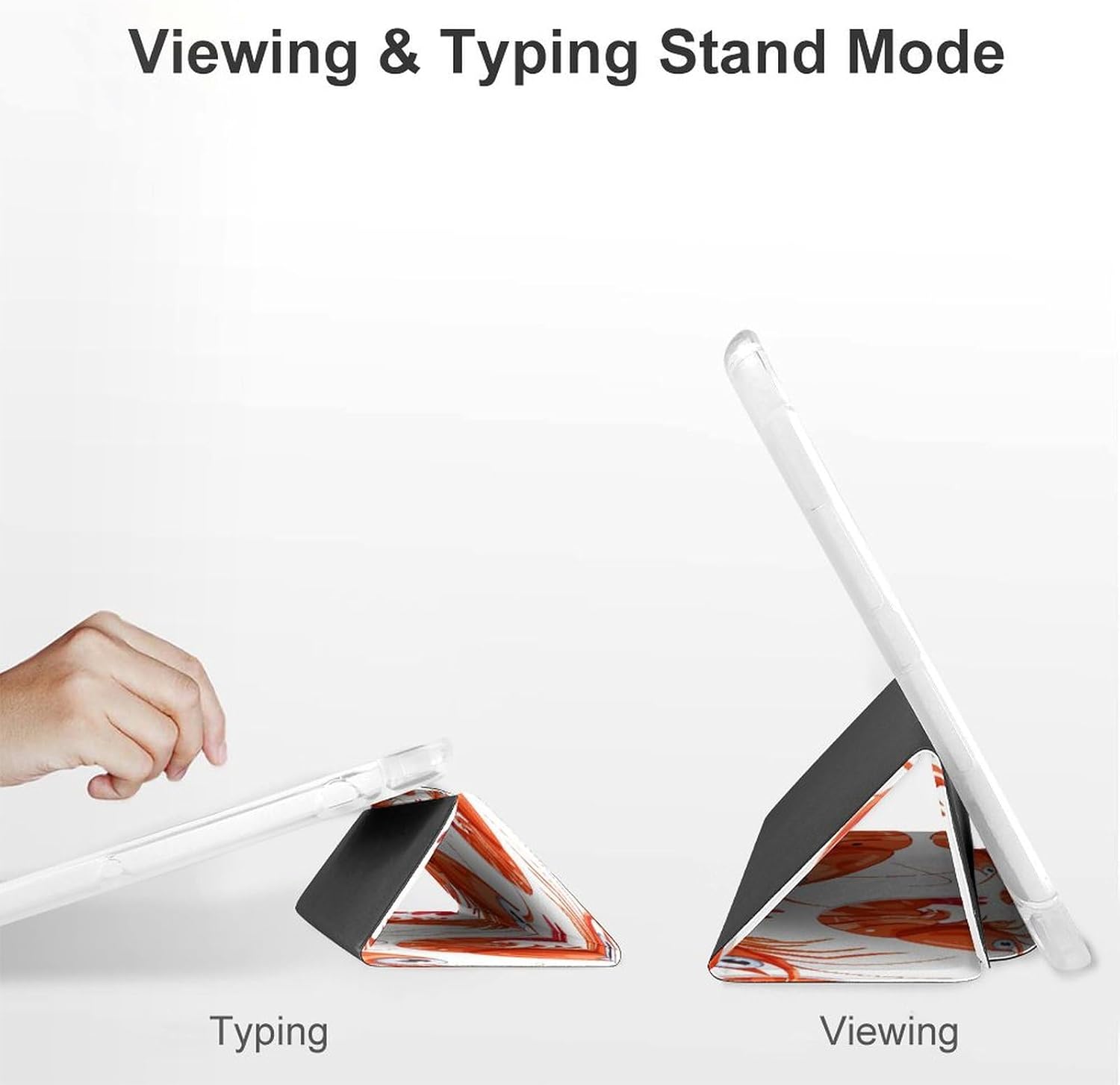 Red Crawfishes Red Lobsters Cute Case Compatible for Mini6（8.3in） Trifold Tablet Protective Cover with Pencil Holder