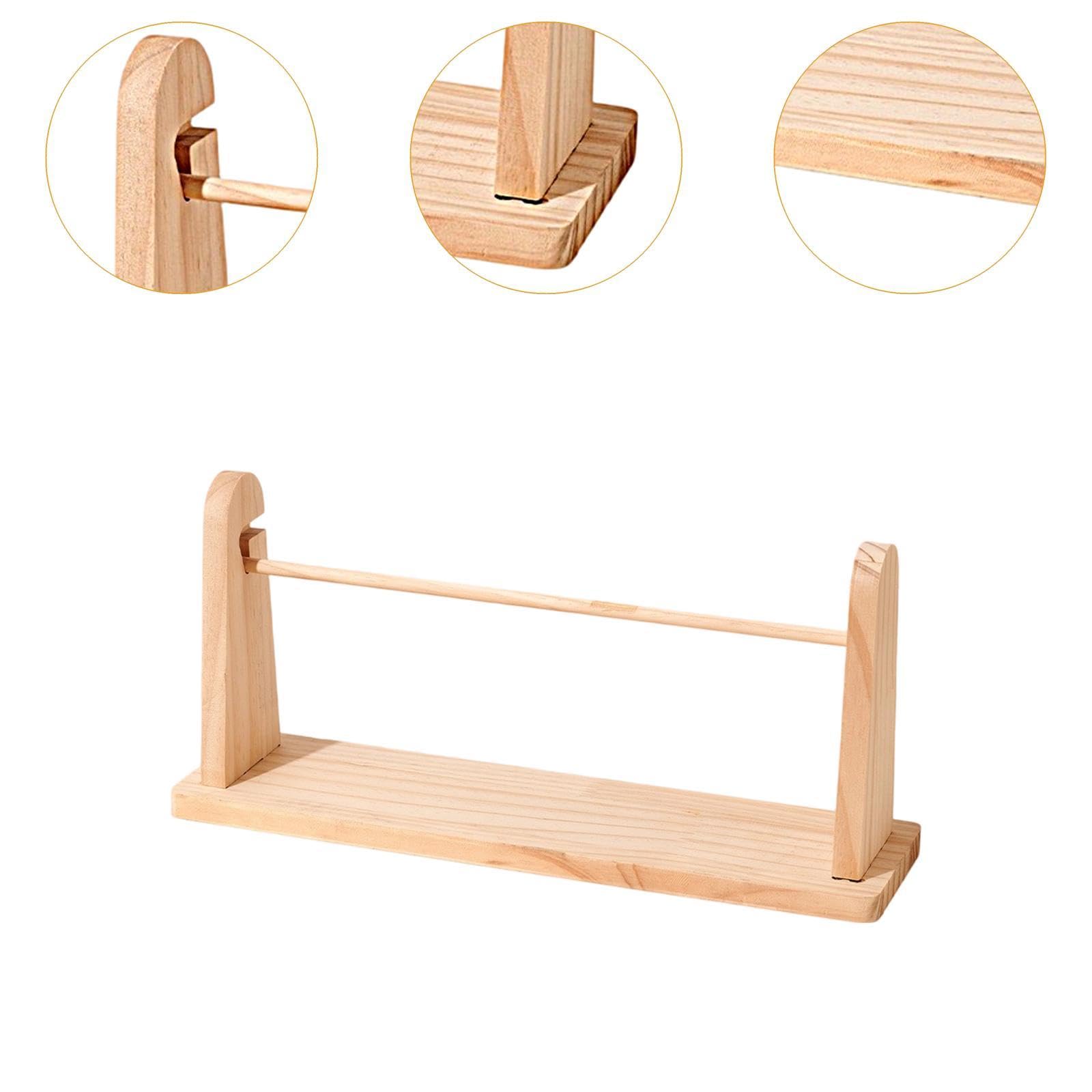 Organizzatore di Nastri in Legno, Porta Nastri, Supporto per Bobina, Dispenser, Accessorio per Lavori Creativi con Robusta Struttura in Legno, Salvasp