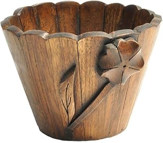 Fleur paniers Bois massif Crafts Décoration de bureau Lit bonsaï Panier de rangement