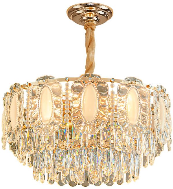 Lampe de plafond à led pour chambre de fille et grand lustre en cristal