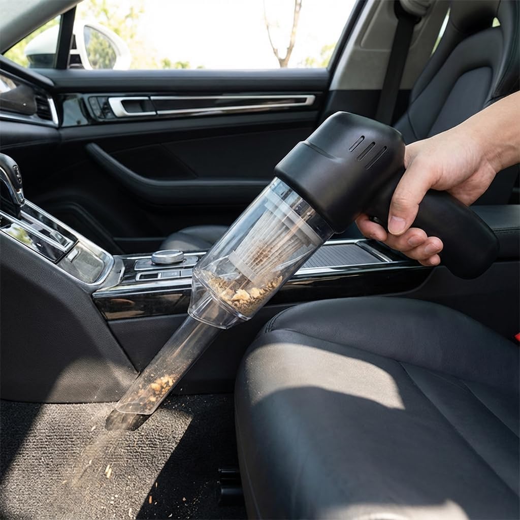 Handheld Car Vacuum Cleaner for AAA, Mini Portable Cordless Vacuum for Car Interior, Compact Handheld Cleaner for Auto & Home,A Black
