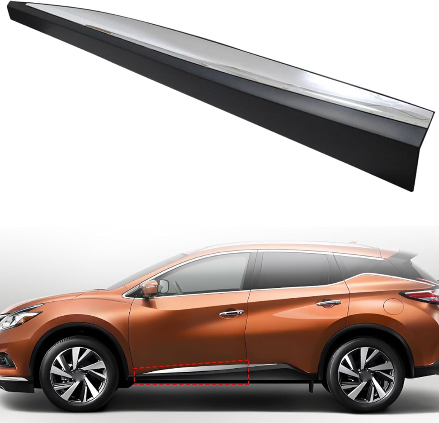 SecosAutoparts Front Door Trim Lower Molding Driver Left Side Compatible with Nissan Murano 2015-2022 Replace# 808715AA0A, 80871-5AA0A