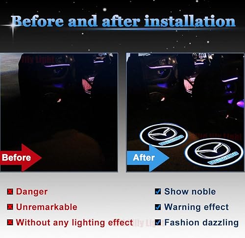 Miniatura 2 de GMC - Luz de bienvenida para puerta de auto (inalámbrica, LED, con logotipo), proyección de luz al abrirse la puerta del auto, para GMC (2 piezas,
