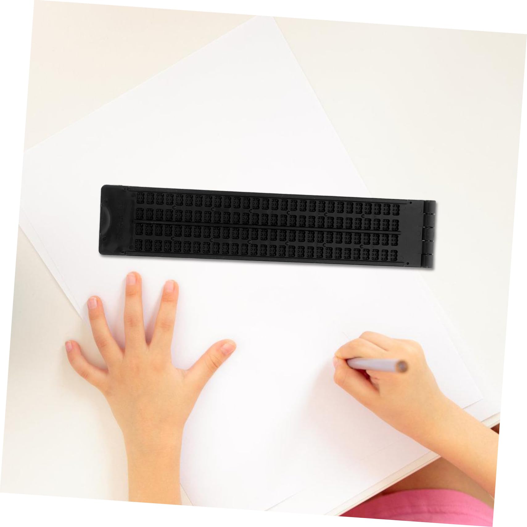Valiclud Kit De Escritura Braille PortáTil Con Pizarra Y LáPiz Capacitivo Herramienta De EnseñAnza Para Ciegos DiapasóN Braille De 4 LíNeas Y 28 Celdas Accesorios De Aprendizaje Adaptados