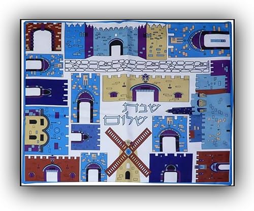 Challah Cover Linen Israel Design para Shabat y vacaciones