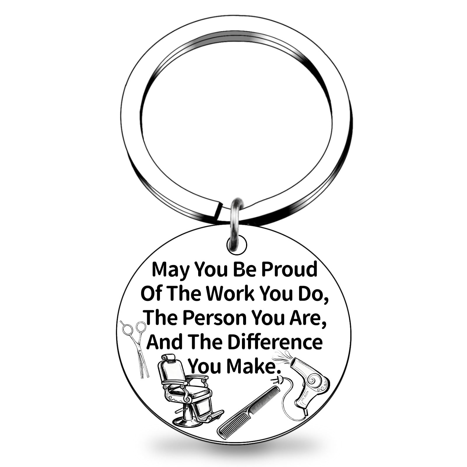 QuLuvaeri Hair Stylist Gifts Hair Dryer Charm Keyring Appreciation Gifts for Hairdresser Funny Hairdresser Gift for Salon Owner Hair Stylist Keychain