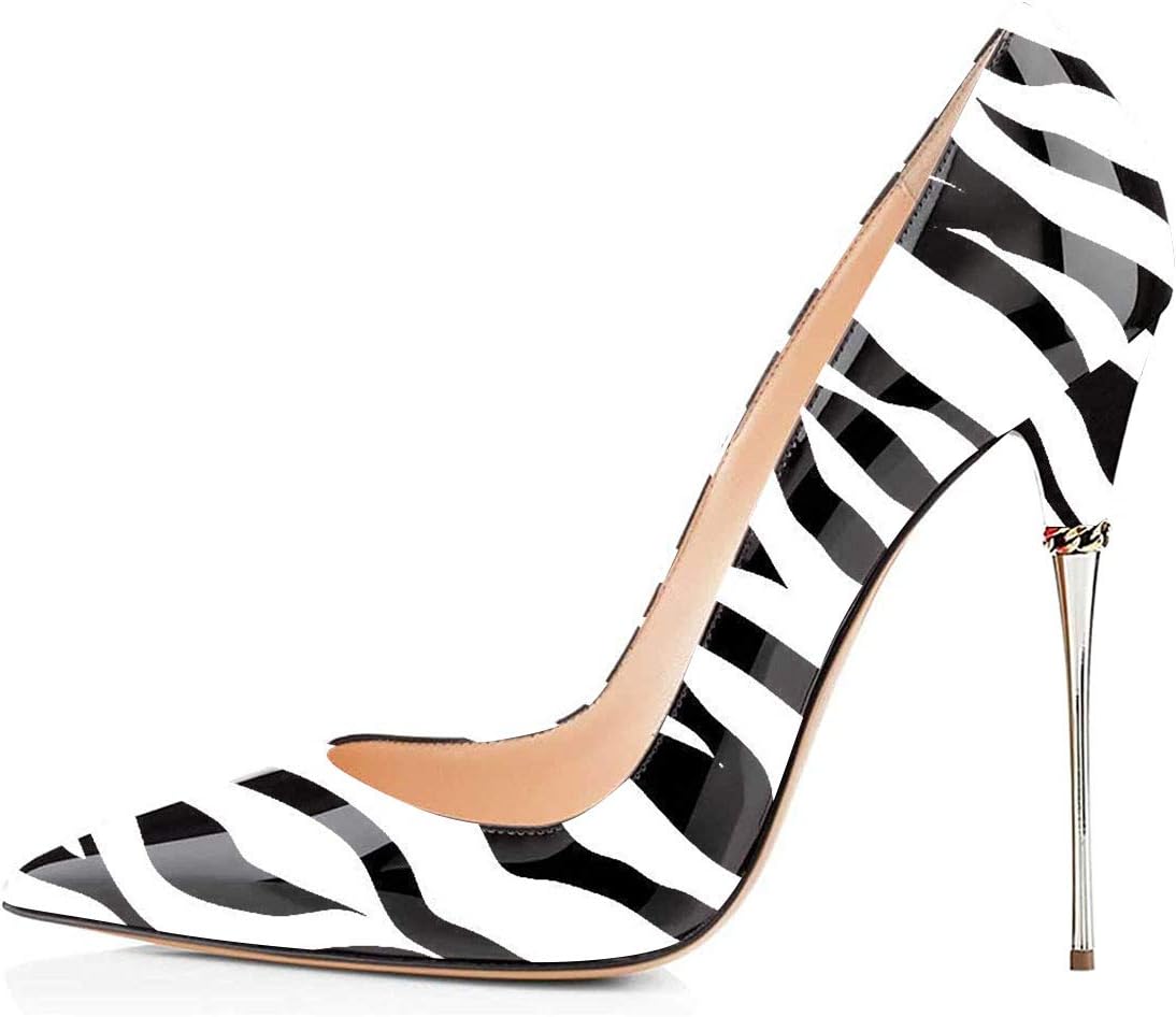 FSJ Women Sexy Slip On Formal Pumps Stiletto Heels Pointy Toe Chic Party Evening Dress Ladies Work Shoes Size 4-15 US