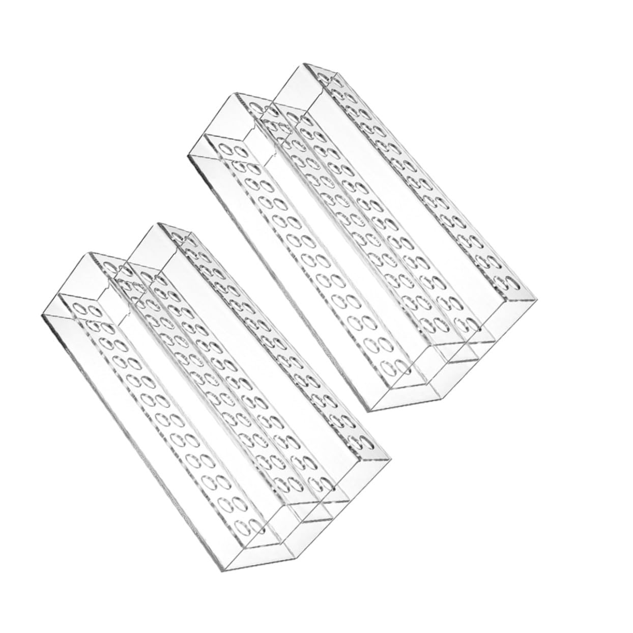 2 pièces Porte Stylos Transparent avec Compartiments pour Bureau Support Organisateur pour Stylos Bille Crayons et Pinceaux Rangement Pratique et Résistant Plastique