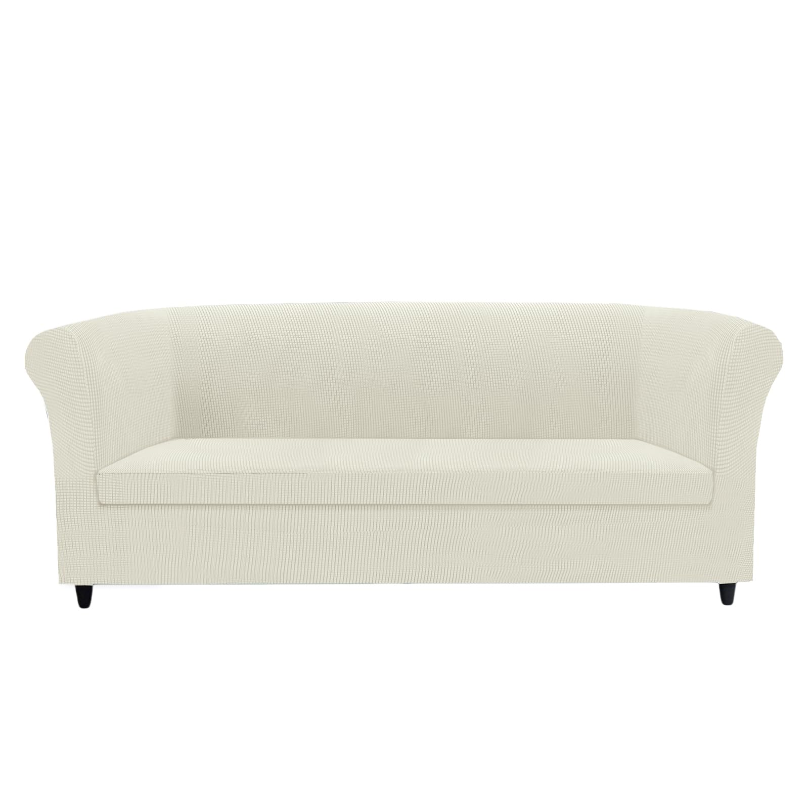 KYJSW Chesterfield Sofa Cover Stretch Jacquard Fabric Couch Slipcover With Armrests Cushion Cover Seat Cover Non-Slip Furniture Protector (Ivory,XL SOFA+1PC LARGE 4-SEAT)