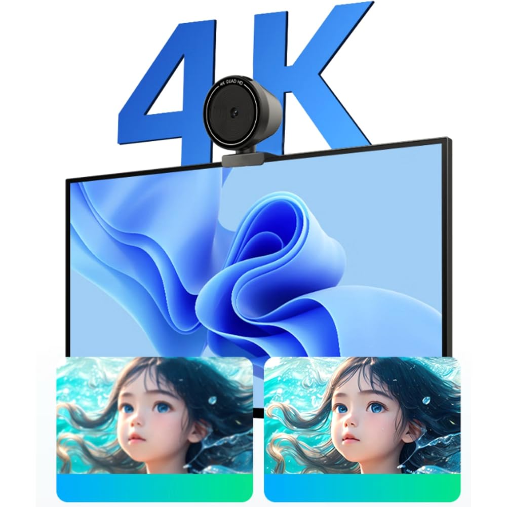 Cámara Web USB 4K HD para Transmisión en para, Clases en Línea y Videoconferencias con Enfoque Automático y Control Remoto.