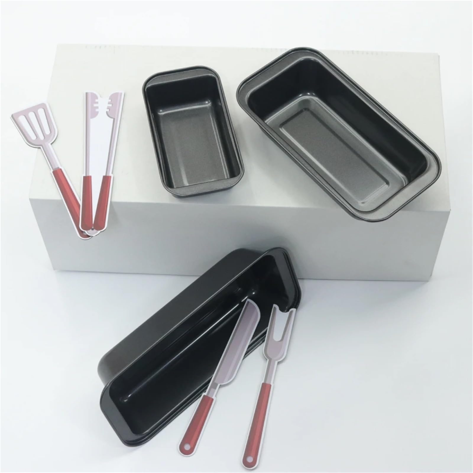 Backbleche 1/3 Stück rechteckige Brotbackform, antihaftbeschichtete Kastenform aus Kohlenstoffstahl for Backen von hausgemachtem Brot, Toast, Brownies und Pfund Für Backofen(3Pcs)