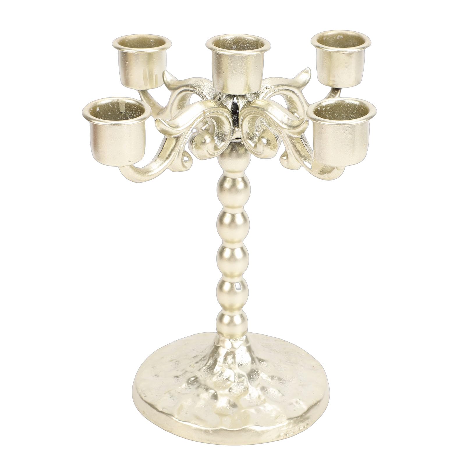 Chandelier vintage en fer forgé Jeffergarden à 5 bras, pièce maîtresse de table de 7,28"
