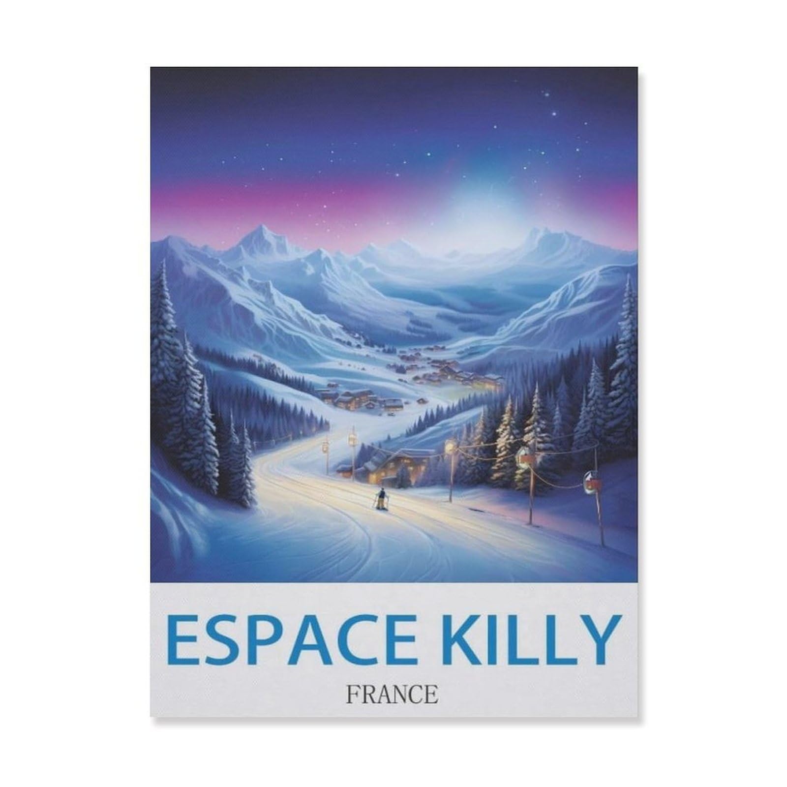 Funny Metal Tin Signs，Espace Killy France，Bar Club Cave Home Kitchen Rustic Travel Metal Signs Wall Art Decor(15x30cm）6x12 inch-EG75