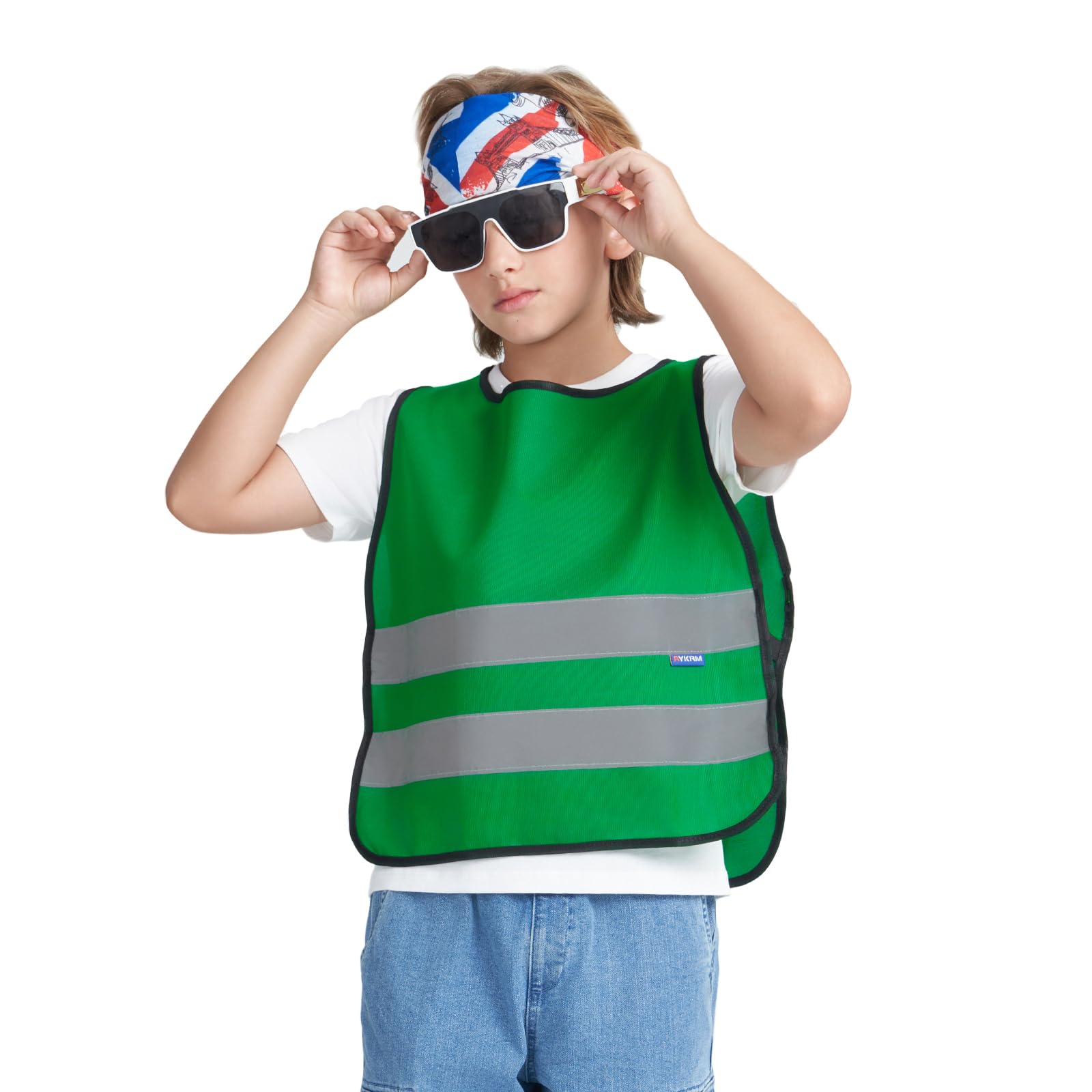AYKRM Green Hi Vis Vests for Kids 2-5 Year Kids High Visibility Reflective Vest green High Vis Vests for Kids - Image 4