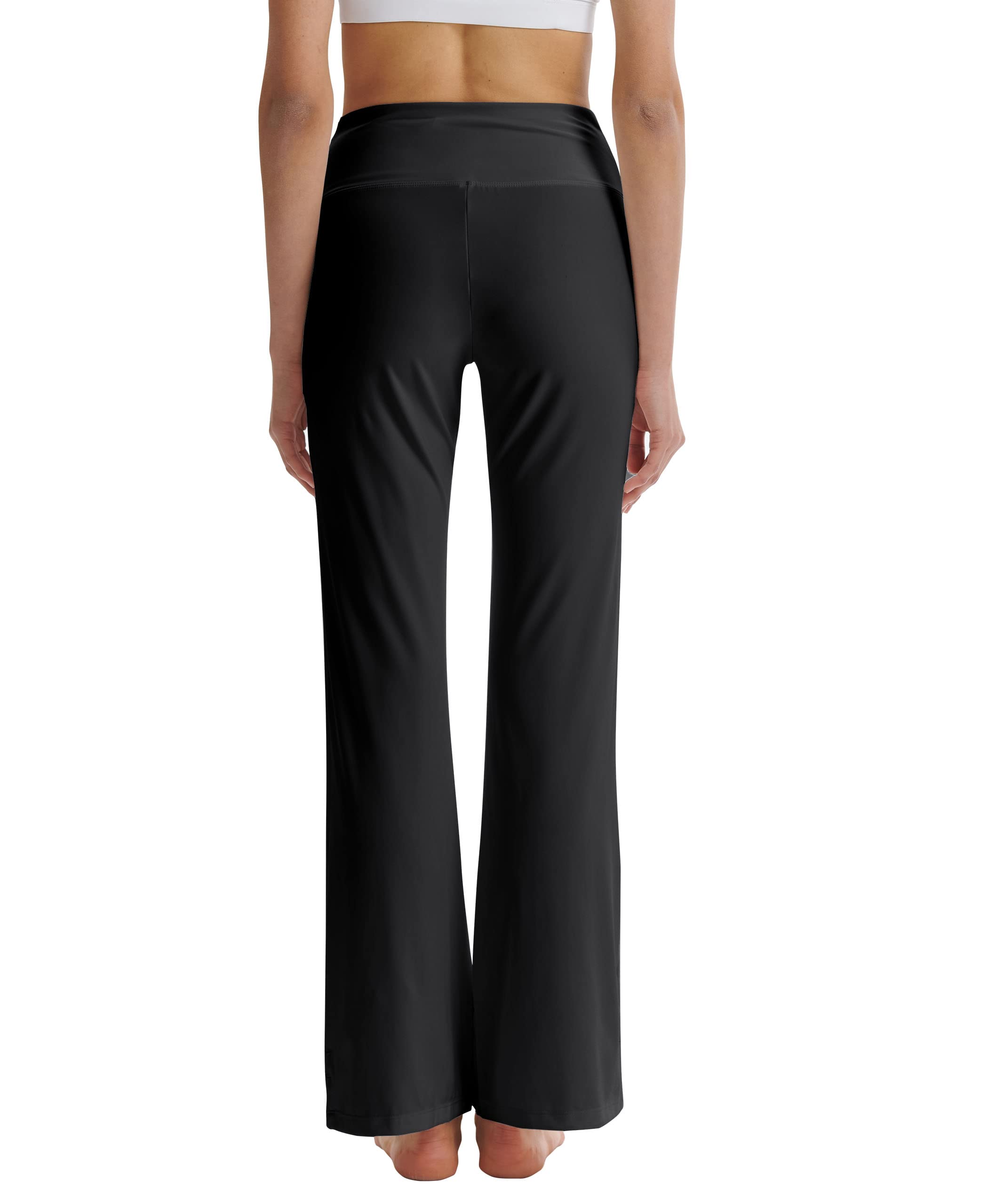 LaiEr Pantaloni da Yoga da Donna con Tasche a Vita Alta Svasata Bootleg Yoga Pantaloni da Allenamento con Tasche Laterali