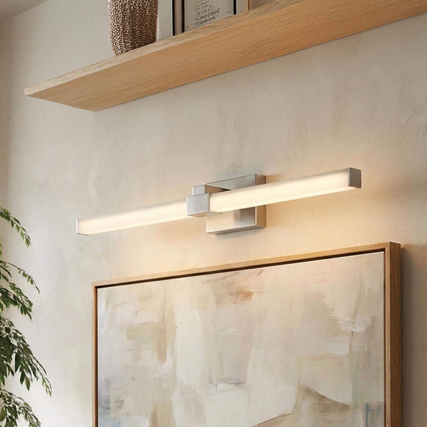 Licht-Erlebnisse LED Wandlampe Badezimmer 100 cm lang XXL 4100 K 2050 lm neutralweiß Edelstahl Acryl Chrom Weiß Wandleuchte Spiegelleuchte