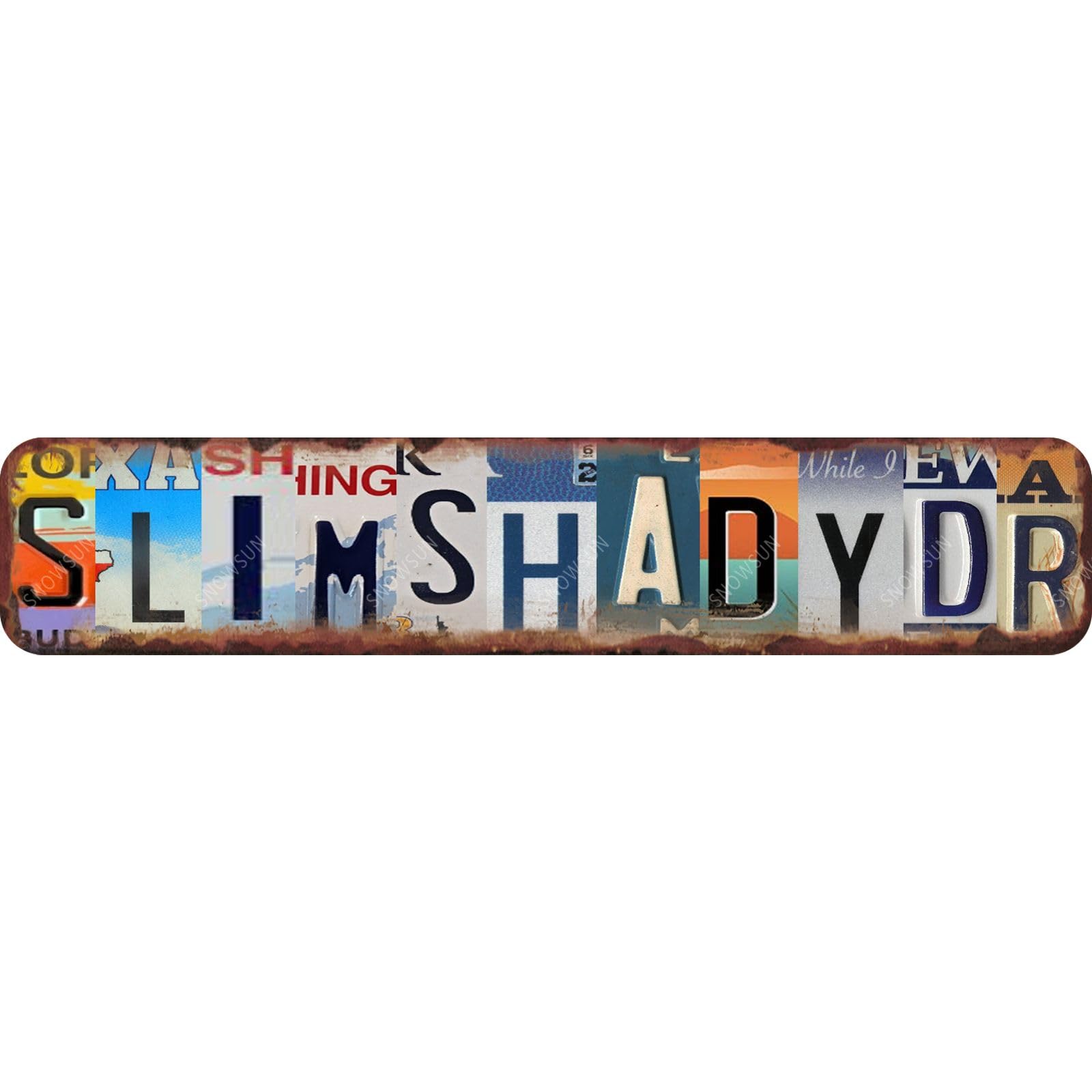 Slim Shady Dr Funny Metal Tin Sign Retro Street Sign for Home Office Garden Bar Pub Cafe Garage Wall Decor 4x16 Inch