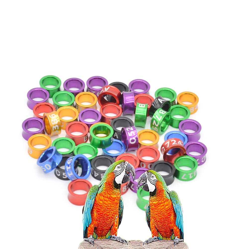 Tobillera de Paloma con número Aleatorio de Colores Mezclados de 4mm-8mm, Anillo para Pierna, Anillo para pájaro, Anillo para pie de Paloma, Suministros para Pollo y Paloma (número Aleatorio)