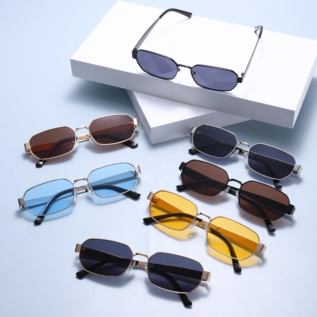 Gafas de sol metálicas con protección UV400, estilo retro para hombre.