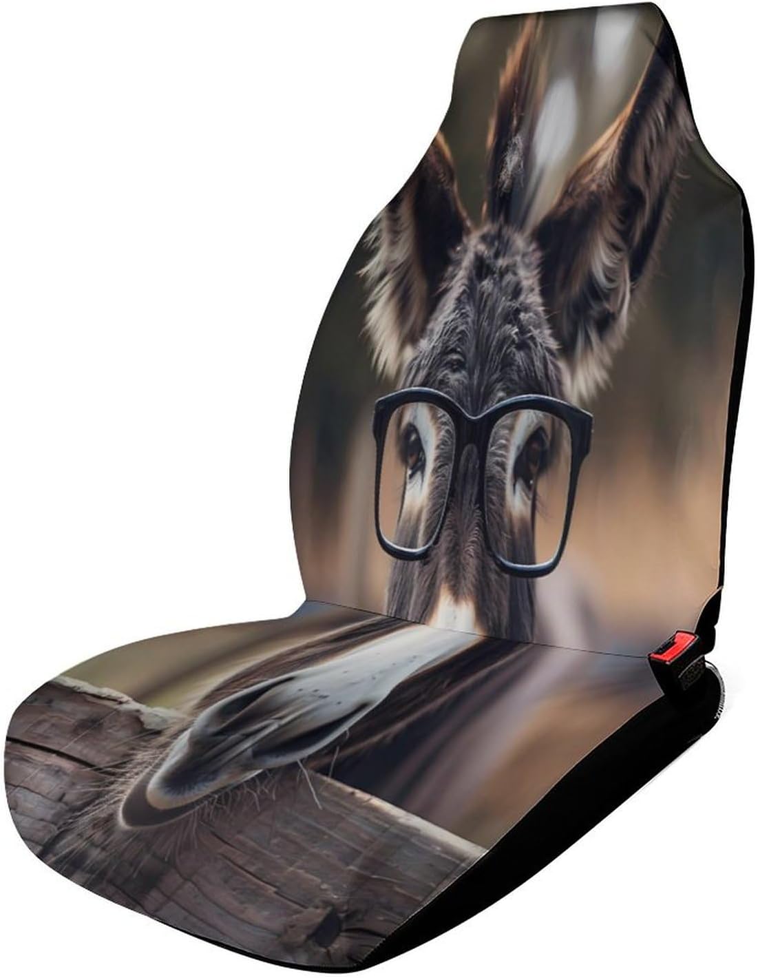 Farmhouse Animals Funny Donkey with Glasses Car Seat Covers Automotive Seat Covers Car Seat Protector Auto Front Seats Protector for Most Cars 2PCS