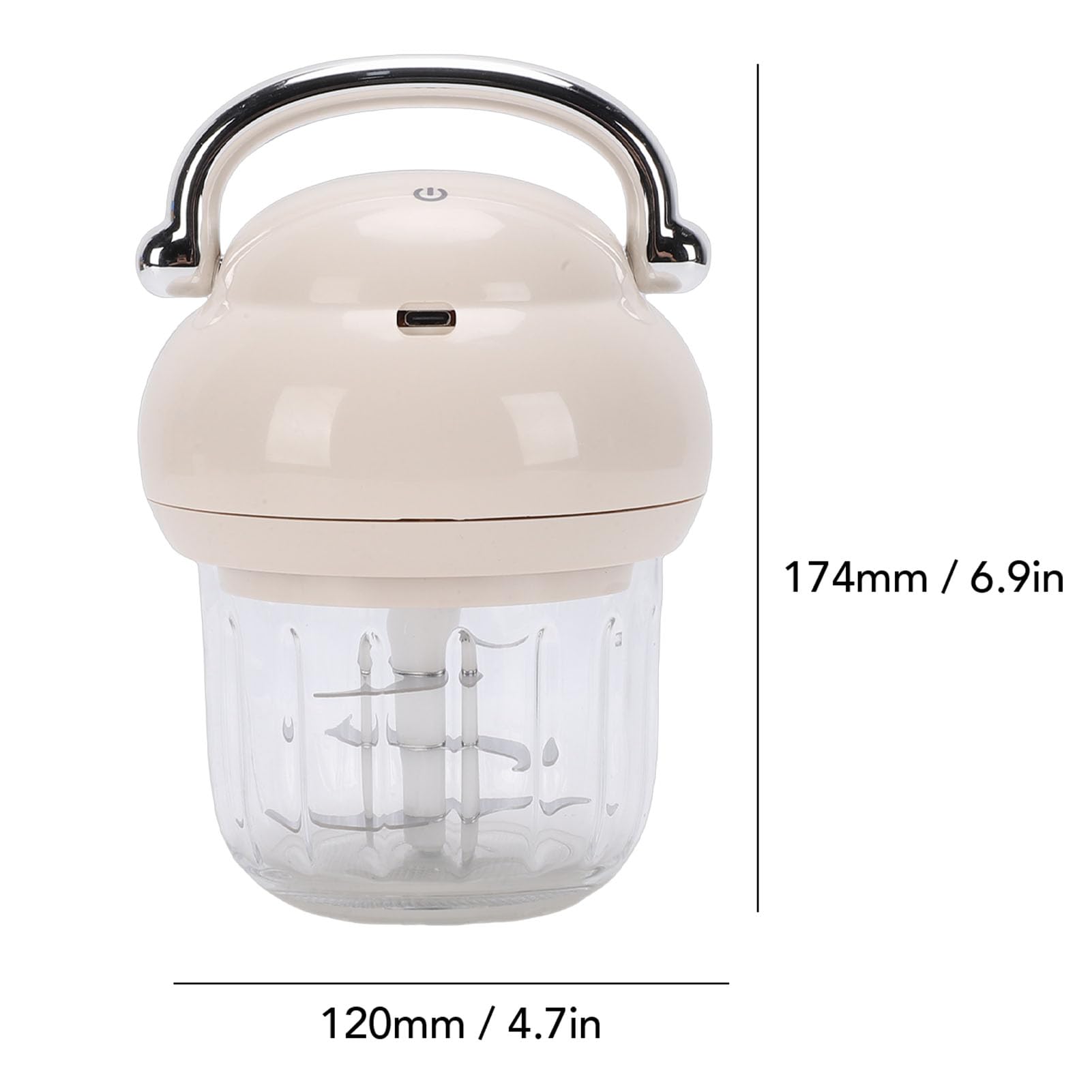 PUSOKEI Picadora de Ajo Eléctrica de Alta Velocidad, Triturador de Capacidad de 350ML para Alimentos Nutritivos para Bebés
