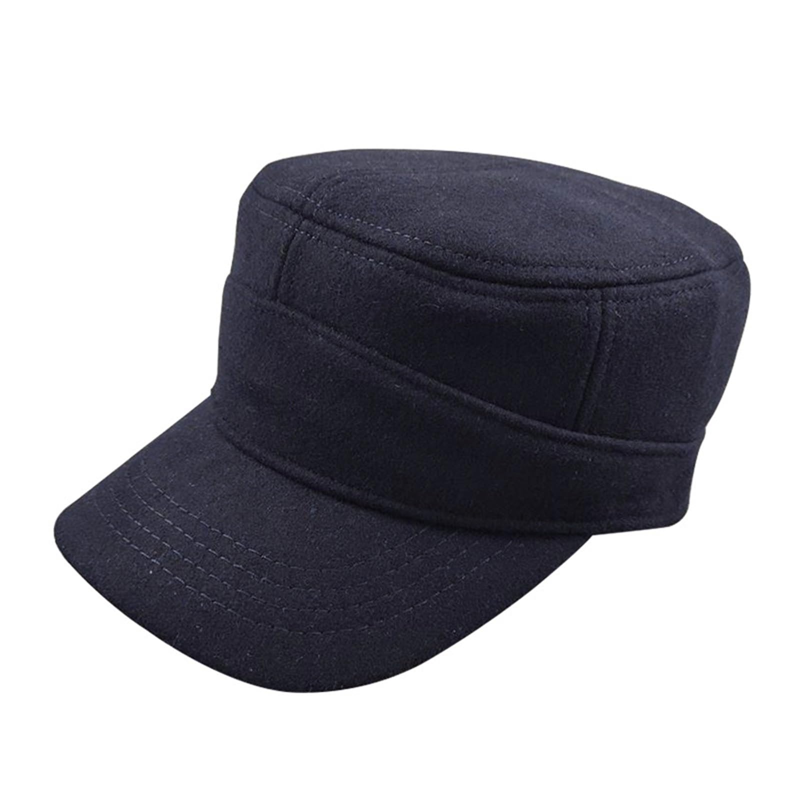 Berretto Militare da Cadetto Berretto Piatto in Tweed con Linguetta D'Anatra, approfondimento e Ispessimento, Sigillo Completo per Abbigliamento da Esterno