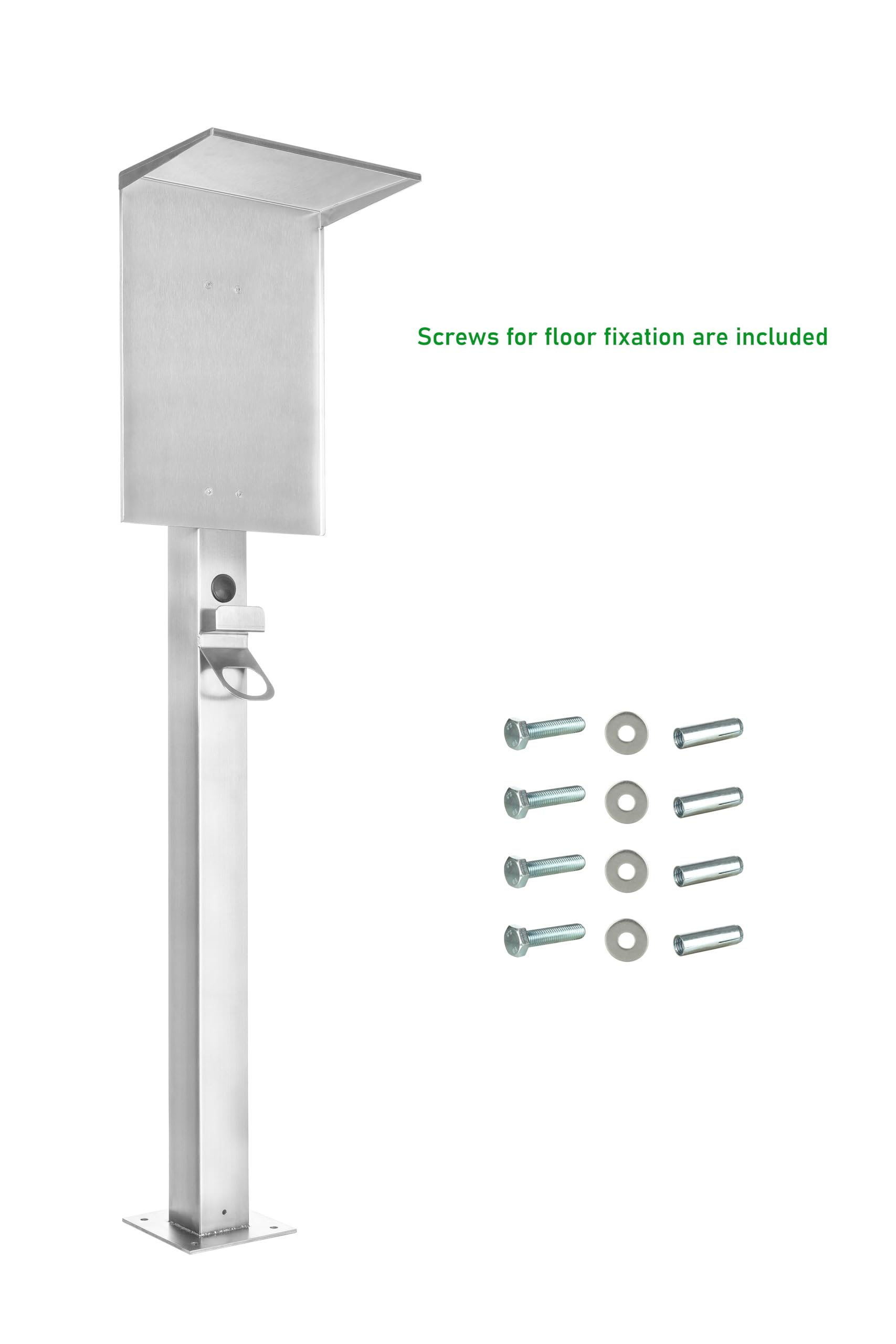 Supporto universale di alta qualità per wallbox in acciaio inossidabile con tetto e supporto per cavo EV