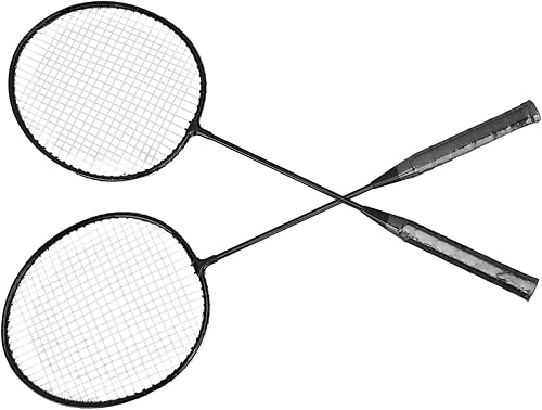 Miniatura 7 de Juego de 2 raquetas de bádminton ligeras para principiantes, punto dulce grande, diseño de camiseta en forma de T, para entrenamiento primario