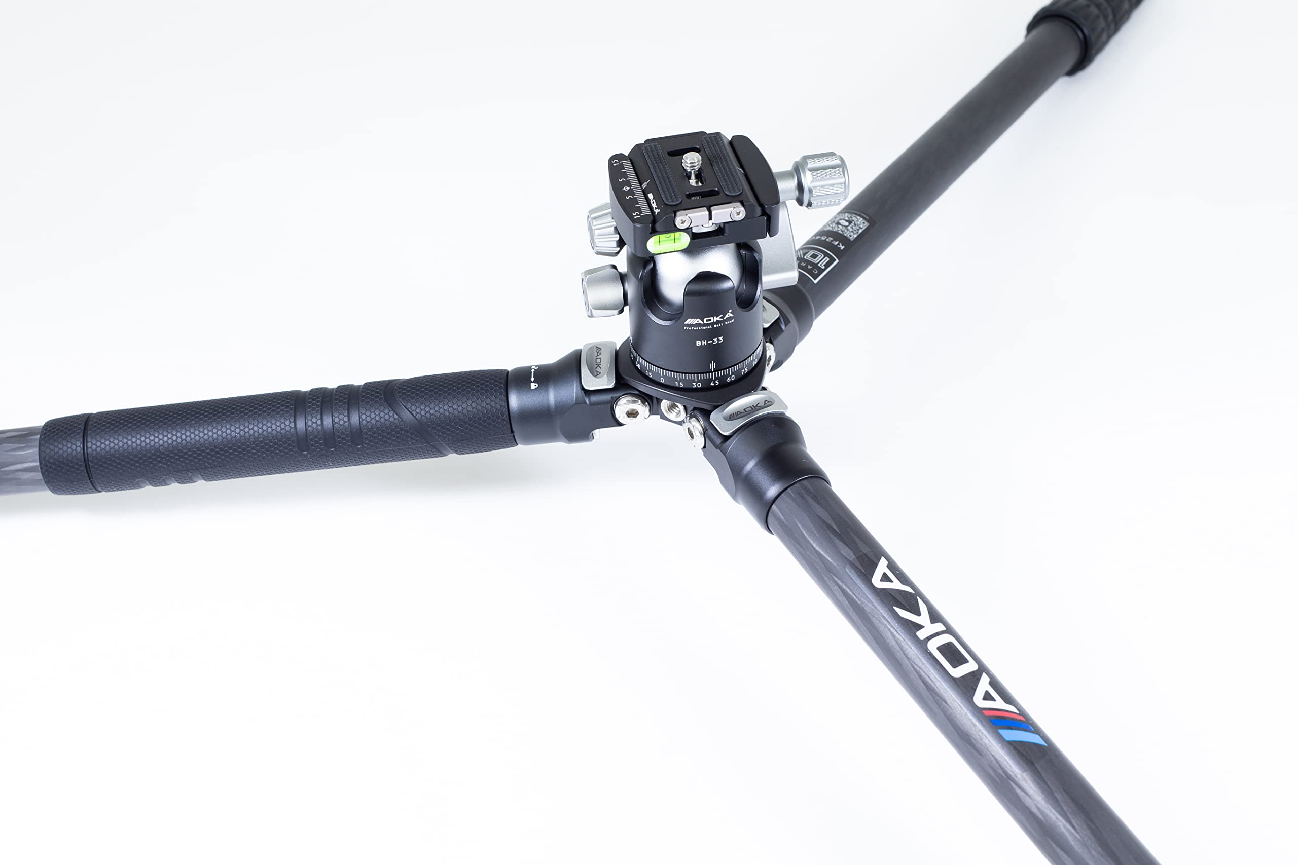 AOKA KF254C - Trípode de Carbono y rótula BH33, Color Negro y Azul