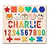 Personalized Name Puzzle for Toddlers, Christmas Birthday Baby boy Gifts, Montessori Baby Boy Learning Toys