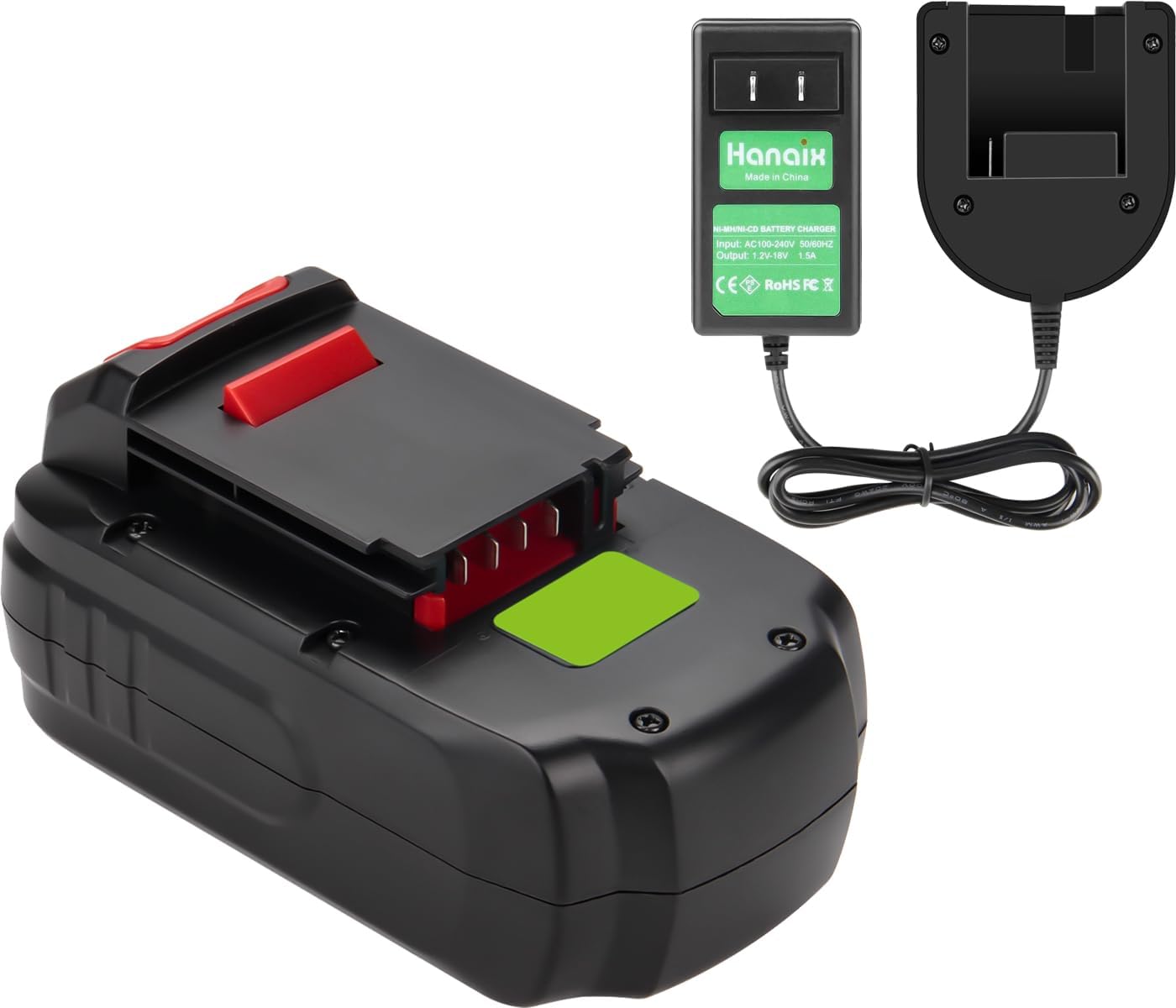 4.5Ah Battery and Charger for Porter Cable 18V Battery PC18B, Compatible with Porter Cable 18V PCC489N PCMVC PCXMVC PC18BLEX Cordless Power Tools