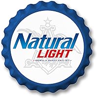 Vista 18 de Desperate Enterprises Anheuser Budweiser - Tapa de botella con forma estampada, letrero de aluminio premium, fabricado en Estados Unidos, redondo