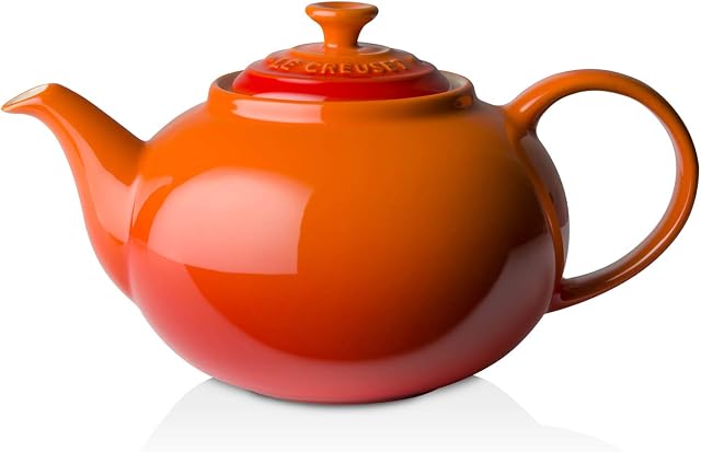 Le Creuset klasyczny dzbanek do herbaty, okrągły, 1,3 litra, kamionka, kolor czerwony
