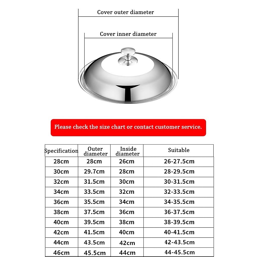 Couvercle,Couvercles de casserole couvercle de casserole en acier inoxydable couvercle de Wok en verre trempé couvercles de casserole de remplacement de grande taille