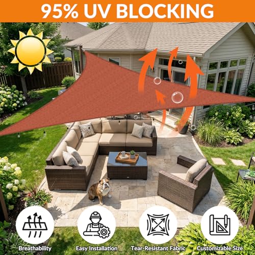 Image of KANAGAWA 15'X21' Sun Shade Sail Rust Red Curved Square Customizable
