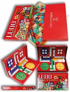 مجموعة العاب لوحية كلاسيكية 2 في 1، لودو وثعبان وسلالم، ترفيه عائلي