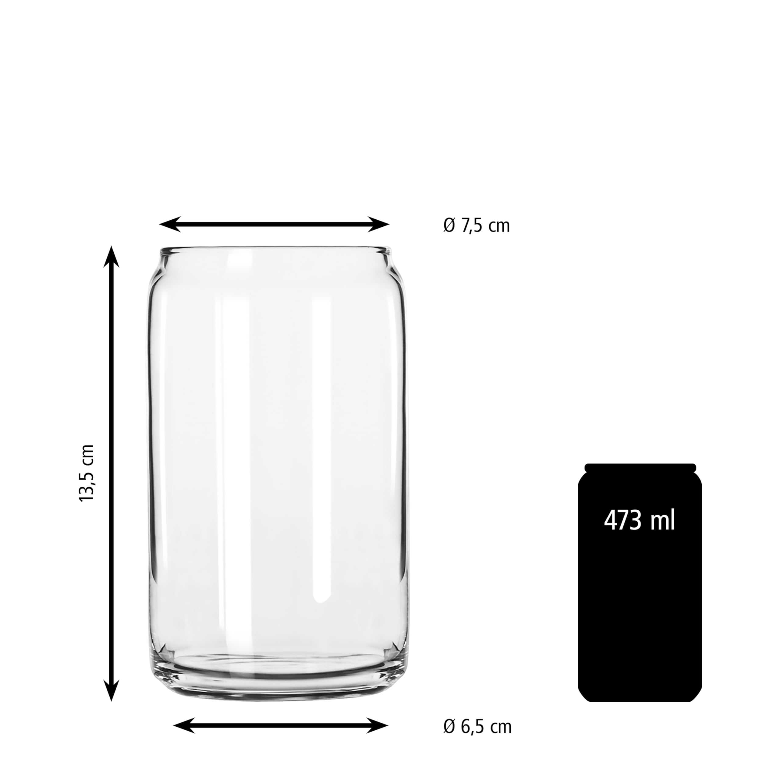 LIBBEY 70462 Verre à boire, « GLASS CANS », 473 ml, lot de 12