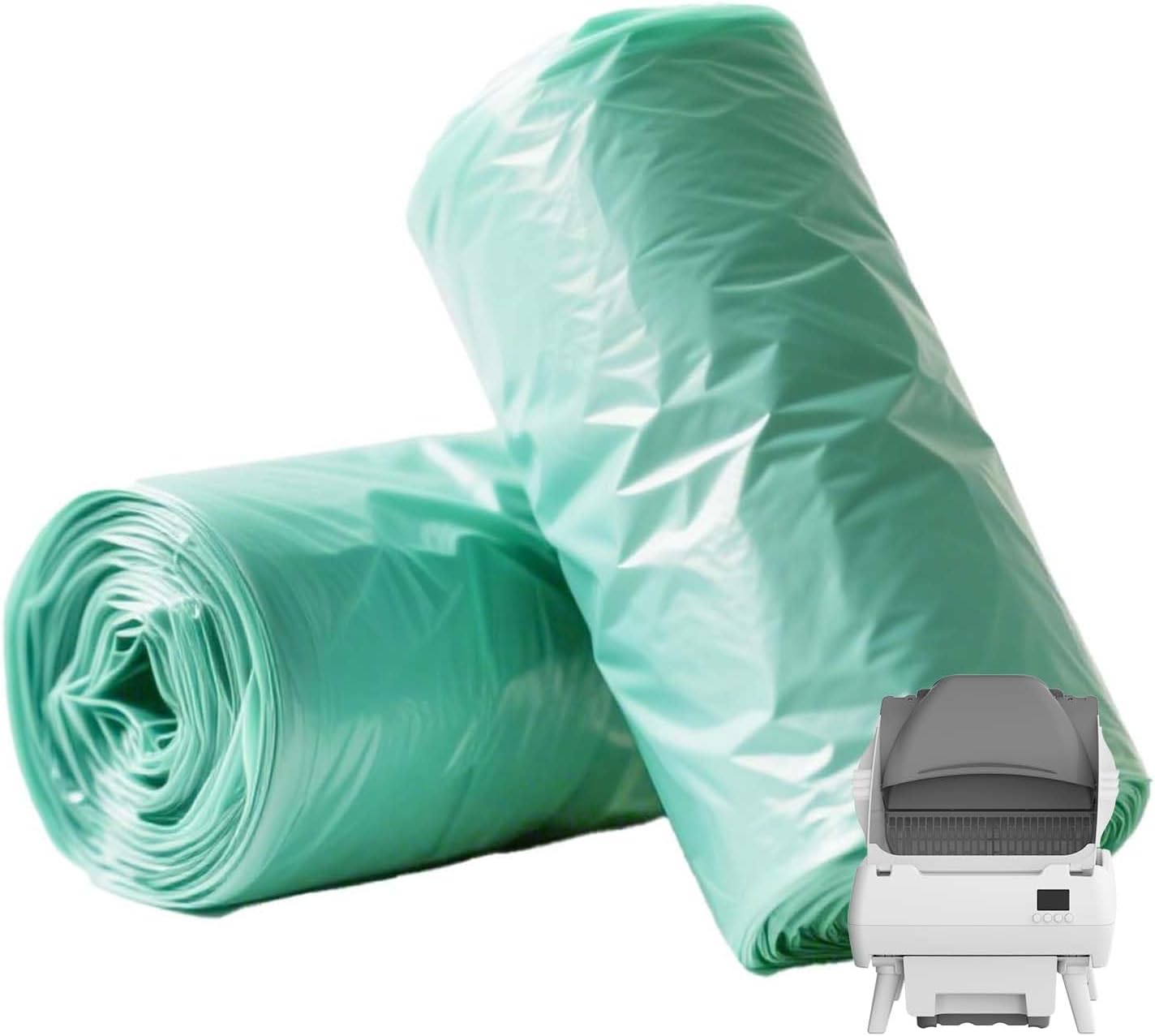 Dedicated to Lohhuby Automatic cat litter box Drawer Liners – 2 Rolls of Heavy-Duty Bags (25 Per Roll), Large Capacity, Tear-Proof, Multi-Purpose for Home or Office Use