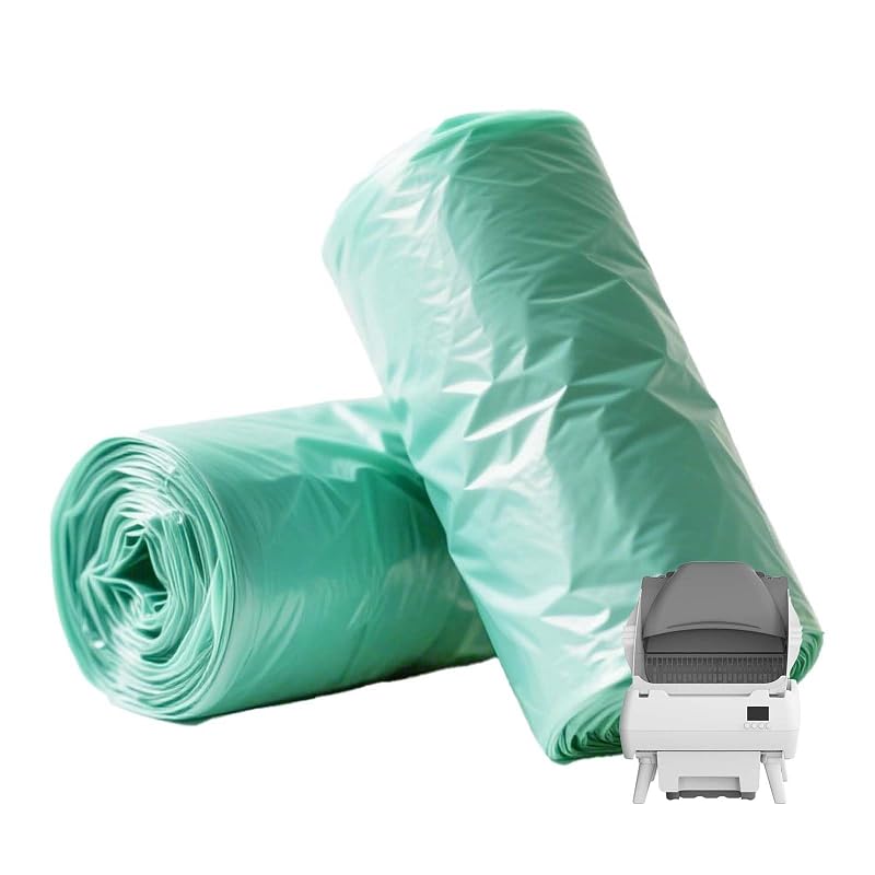 Forros para Caixa de Areia Automática Lohhuby, Sacos Plásticos Reforçados Verdes, 50 Unidades (18 L)