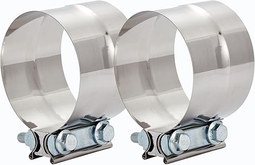 Miniatura 10 de Abrazaderas de banda para juntas de regazo, abrazadera de silenciador de escape, abrazaderas de tubo de escape de acero inoxidable preformado (2,