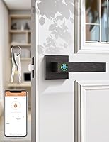 Vista 10 de Cerradura de puerta de huellas dactilares, perilla de puerta biométrica con cerradura inteligente, manija de puerta de entrada sin llave