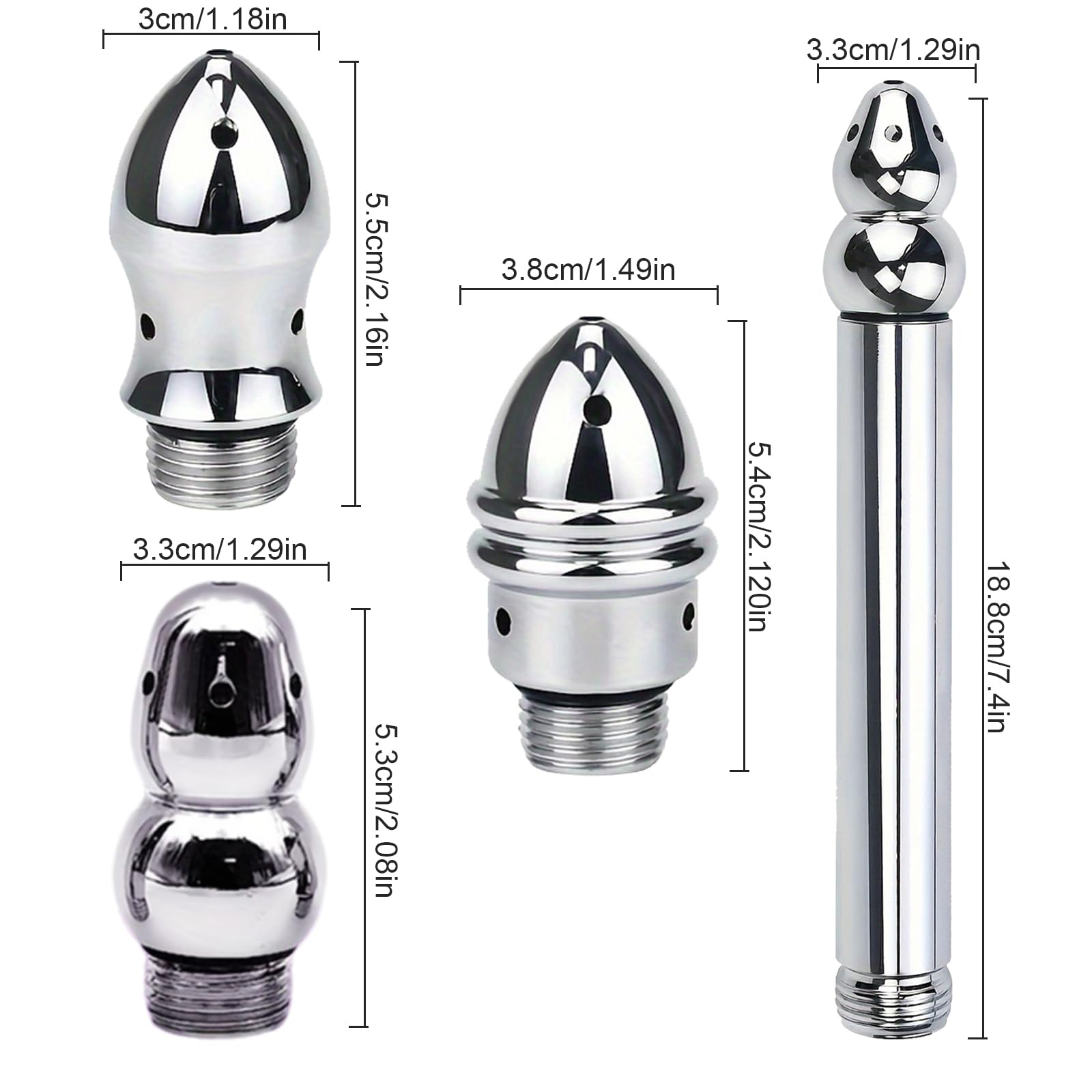 Soffione doccia per bidet in alluminio, 3 soffioni doccia, bidet da bagno portatile - Sistema di pulizia della doccia