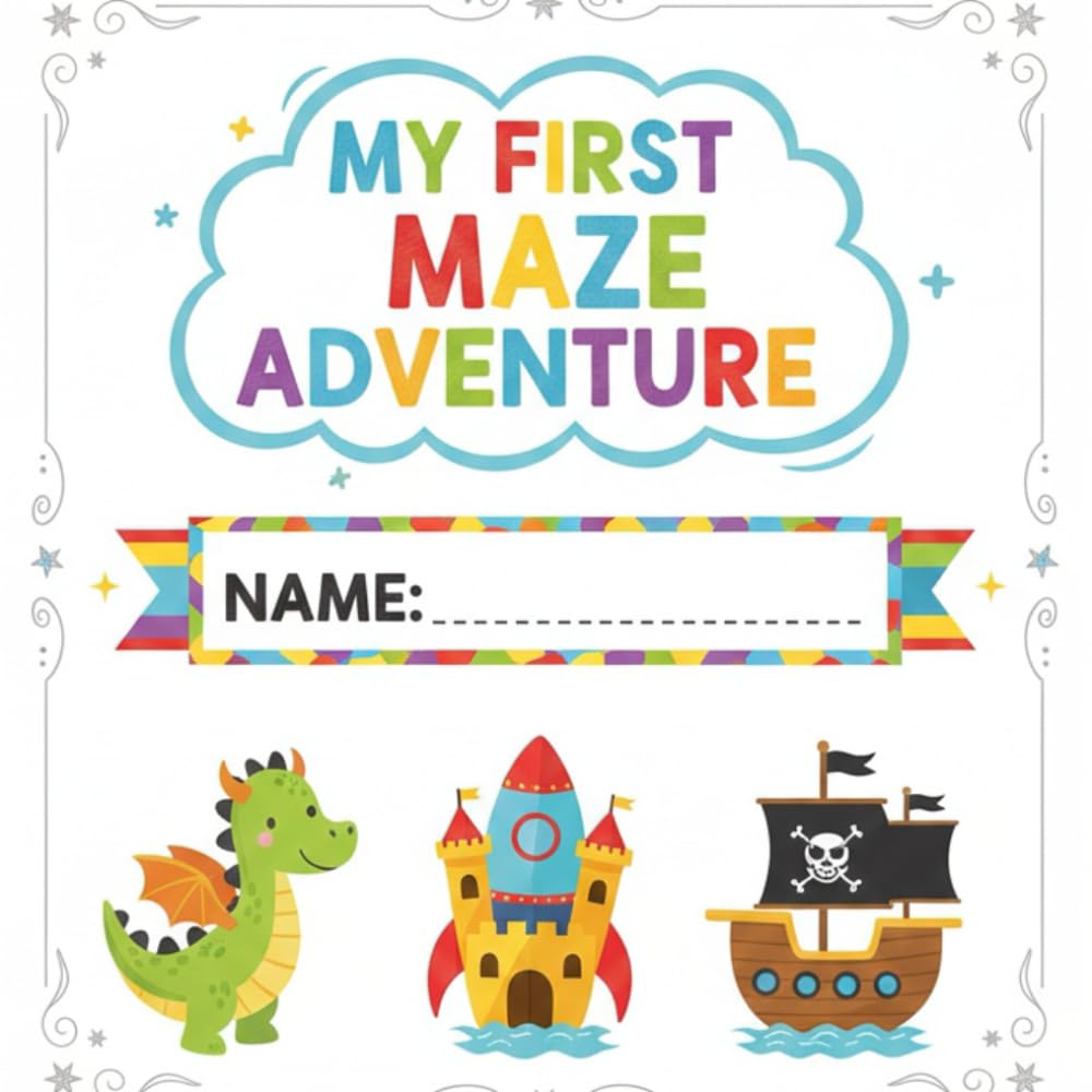Maze Activity Book for Kids Ages 4–8 Easy to Hard Mazes for Learning, Fun, and Brain Development: Easy to Hard Mazes to Improve Focus and Fine Motor Skills