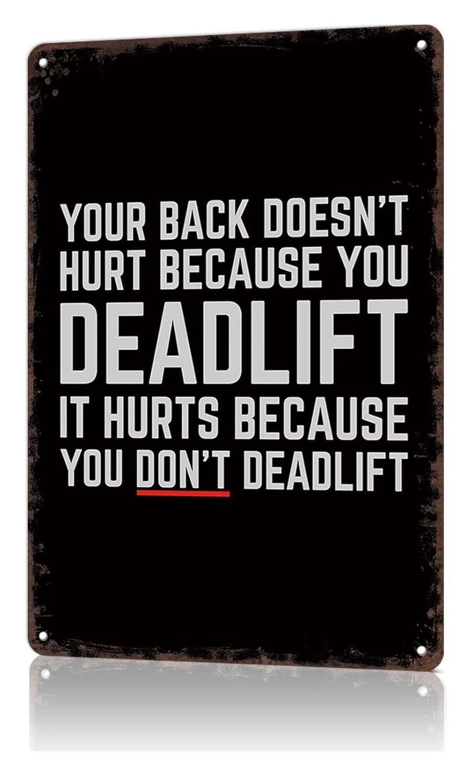 XHAJCSJWGD Retro Deadlift Power Metal Tin Sign Gym Motivation Wall Plaque For Weightlifting Room Garage Gym Training Zone 8 X 12 inch