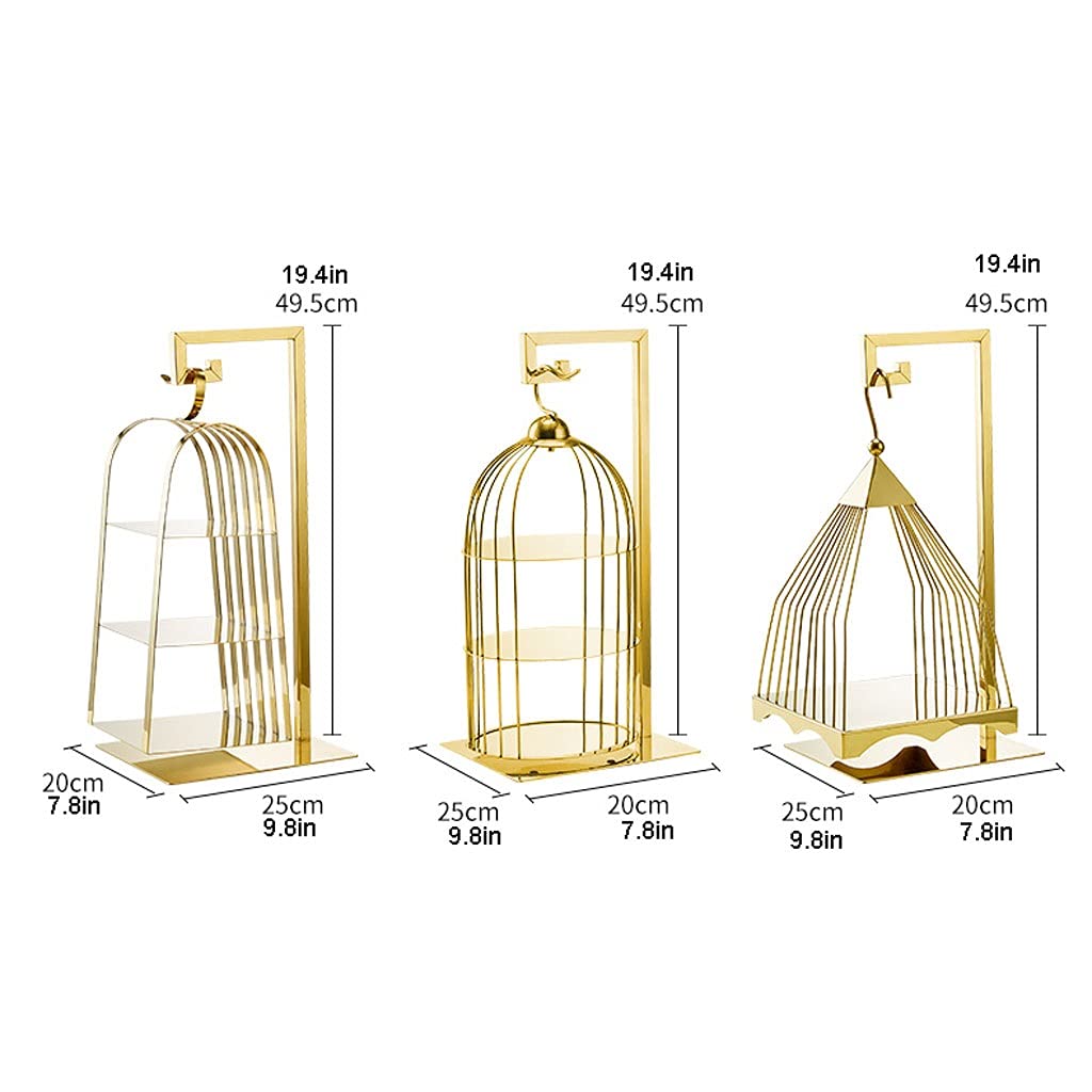 Bandejas para tartas Steel de acero inoxidable Jaula de pastelería Postre estante creativo autoservicio Treaje de té Tea Rotura Estante Postre Tabla Dos o tres capas de vajilla Soporte para Tartas
